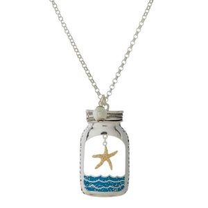 Starfish in a Mason Jar Necklace